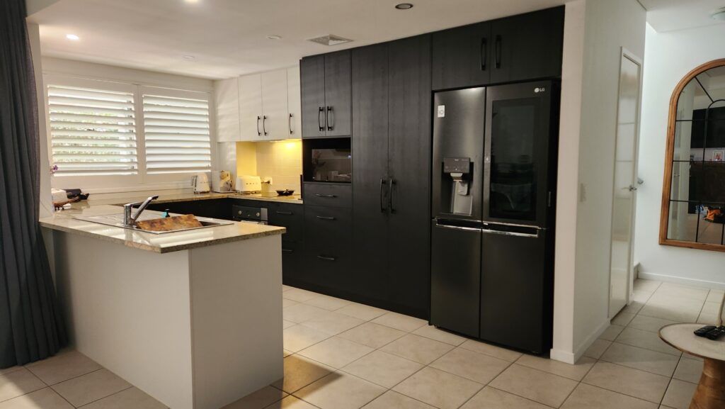 Black kitchen cupboards