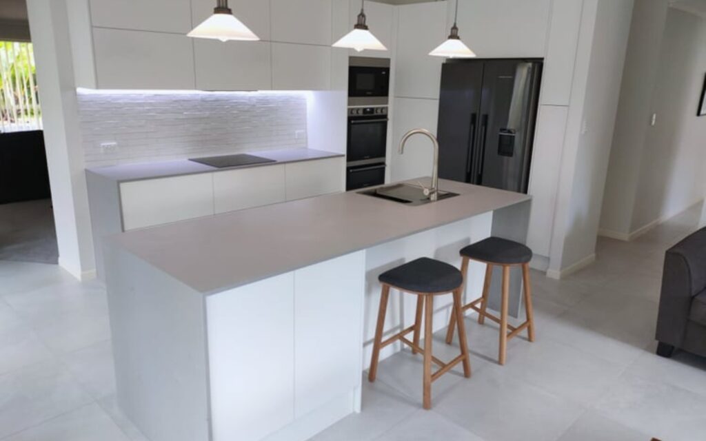 White custom cabinets design